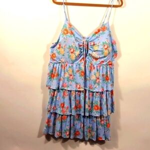 No boundaries flirty floral blue dress Size 3XL